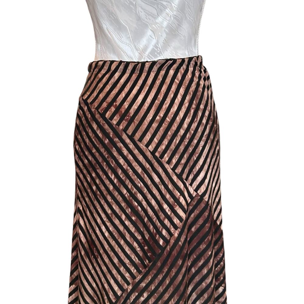 Vintage Abstract Black Brown Maxi Skirt Small - Picture 10 of 10